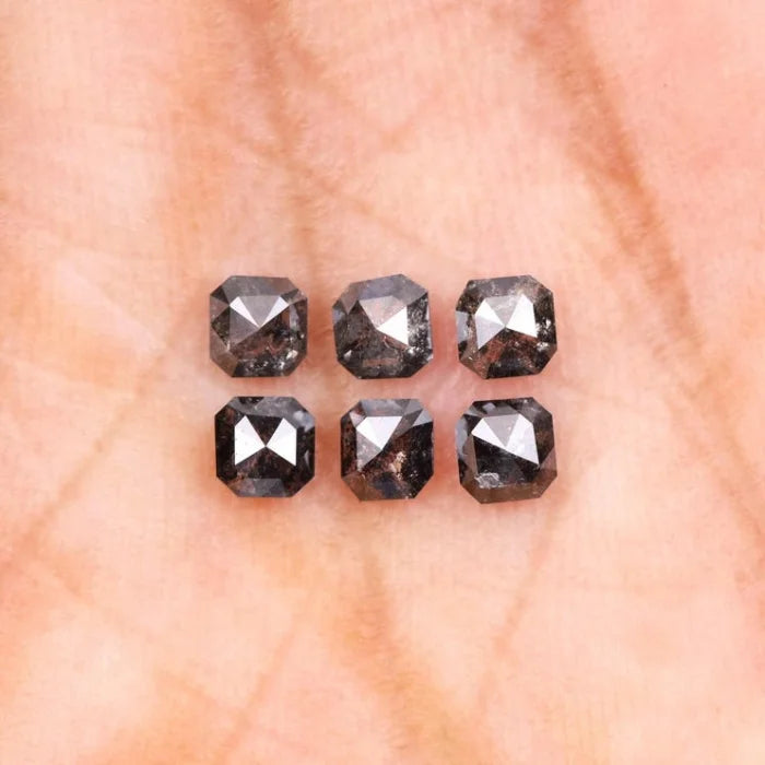3.50 X 2.60 MM, Emerald Cut Salt And Pepper Diamond