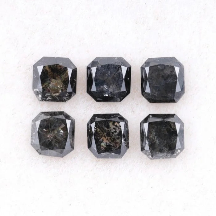 3.50 X 2.60 MM, Emerald Cut Salt And Pepper Diamond
