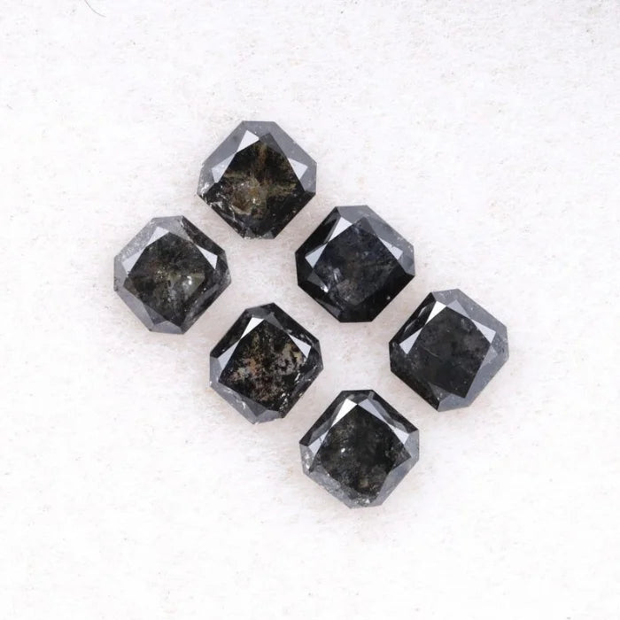 3.50 X 2.60 MM, Emerald Cut Salt And Pepper Diamond