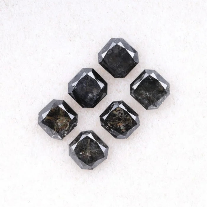 3.50 X 2.60 MM, Emerald Cut Salt And Pepper Diamond