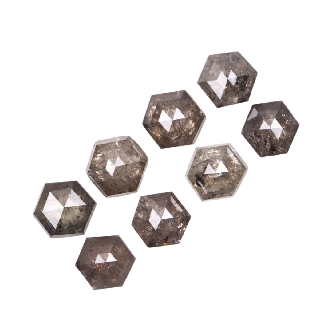 3.5 MM Salt and Pepper Hexagon Melee Diamonds