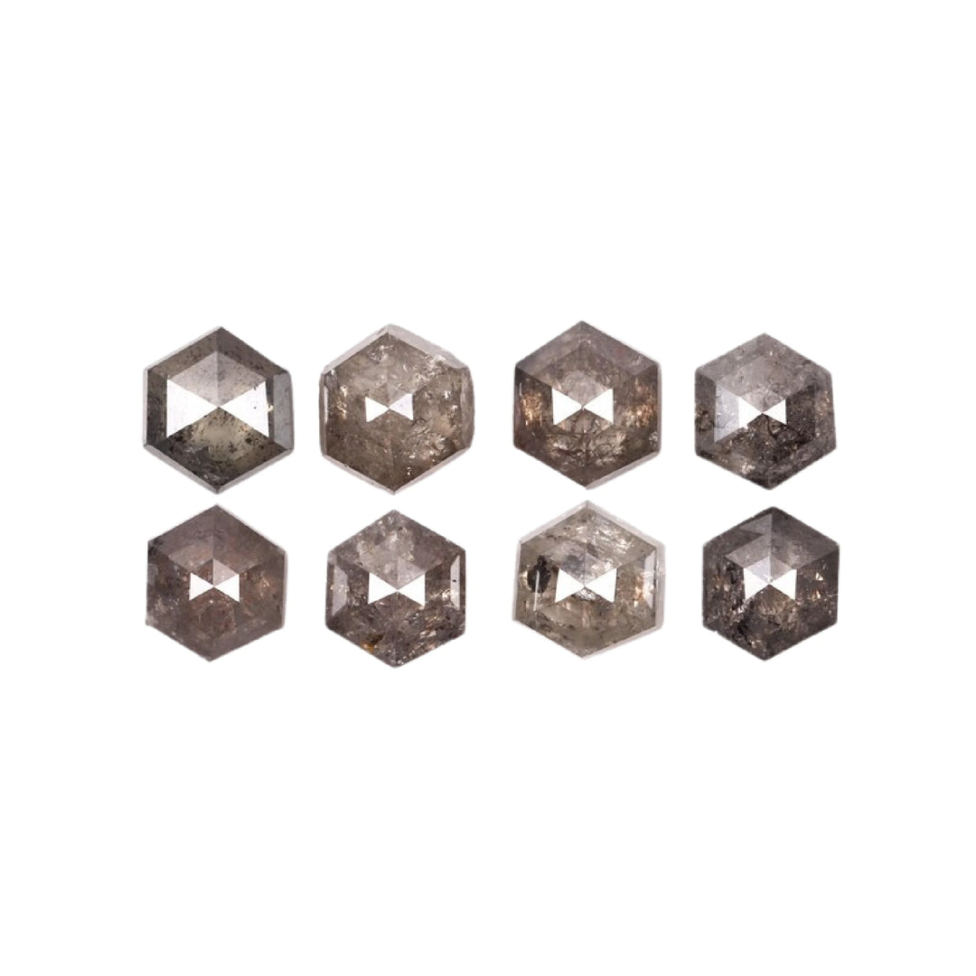 3.5 MM Salt and Pepper Hexagon Melee Diamonds