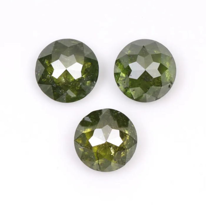3.5 mm Round Tambuli Cut Enhanced Green Natural Diamond