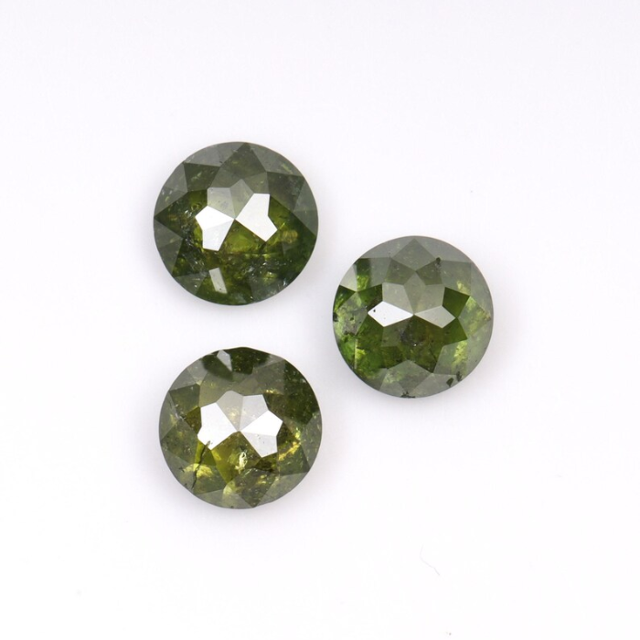 3.5 mm Round Tambuli Cut Enhanced Green Natural Diamond