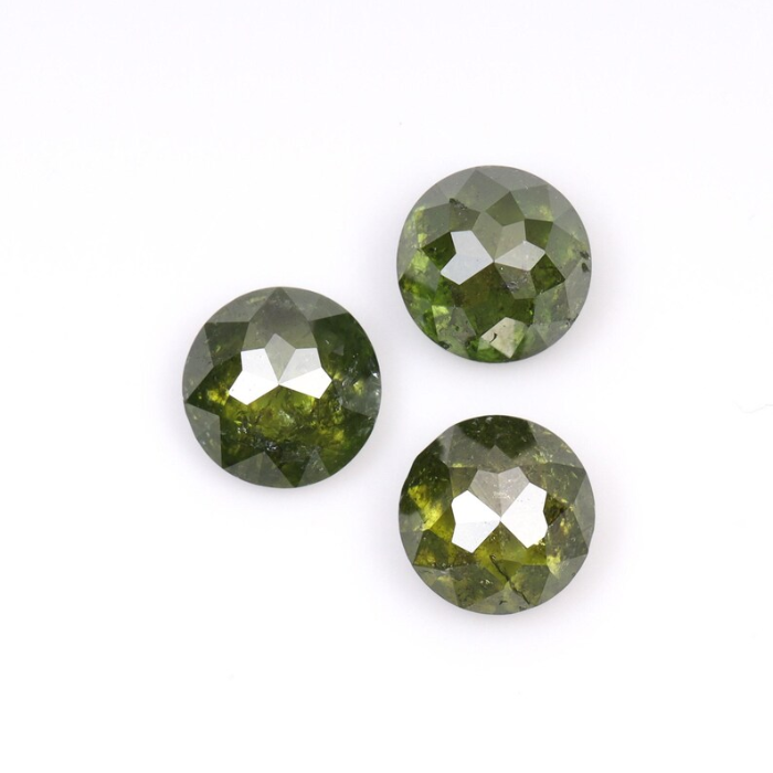 3.5 mm Round Tambuli Cut Enhanced Green Natural Diamond