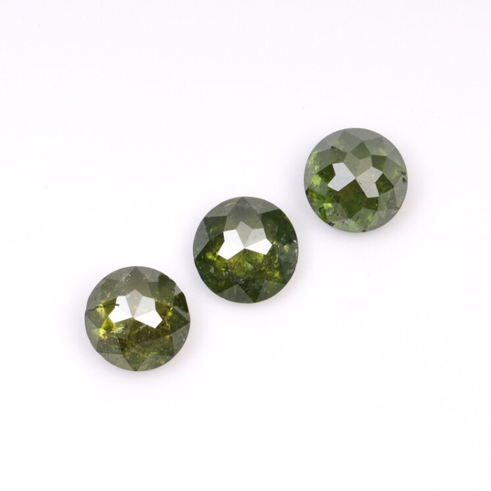 3.5 mm Round Tambuli Cut Enhanced Green Natural Diamond