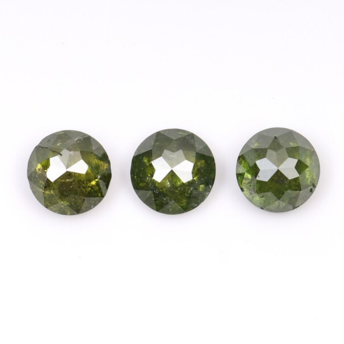 3.5 mm Round Tambuli Cut Enhanced Green Natural Diamond