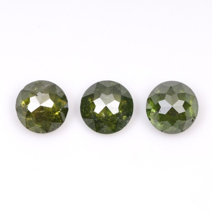 3.5 mm Round Tambuli Cut Enhanced Green Natural Diamond