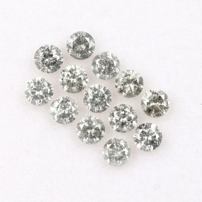 3.60 MM Round Brilliant Cut Salt & Pepper Melee Diamond