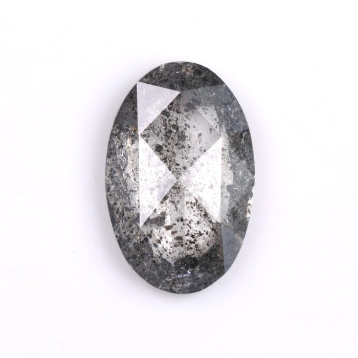 3.62 CT Oval Cut Loose Natural Salt And Pepper Diamond