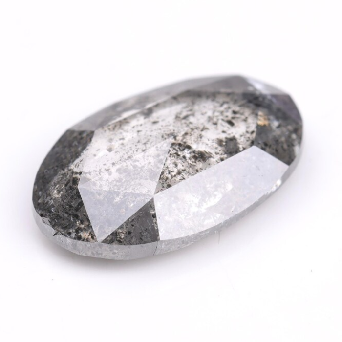 3.62 CT Oval Cut Loose Natural Salt And Pepper Diamond