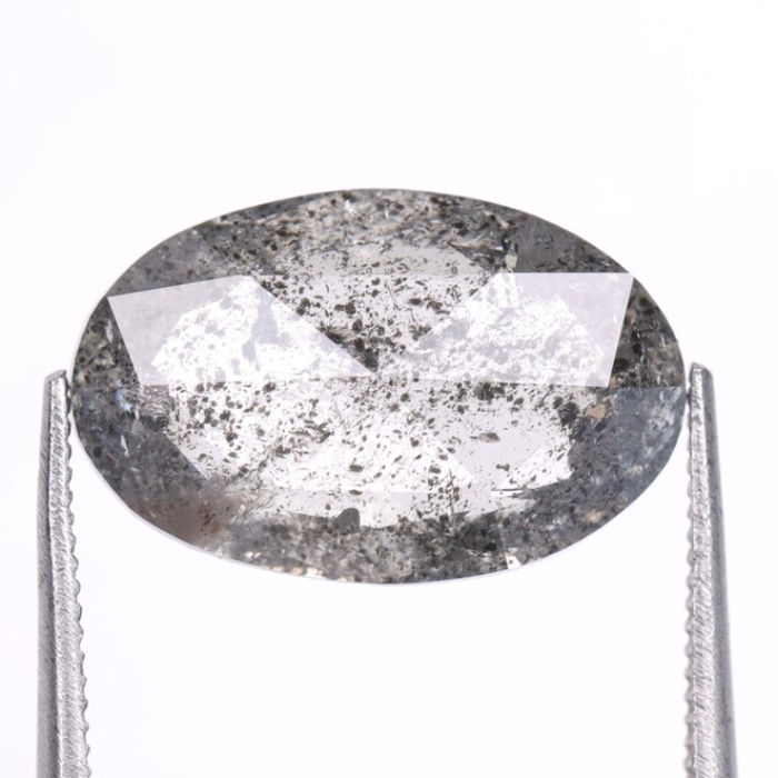 3.62 CT Oval Cut Loose Natural Salt And Pepper Diamond