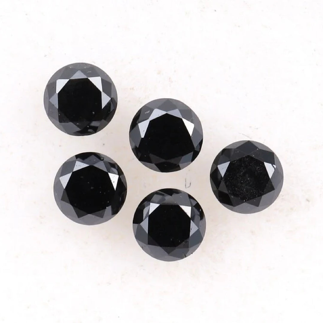 3.6 MM to 4.0 MM Enhanced Black Round Brilliant Cut Diamonds