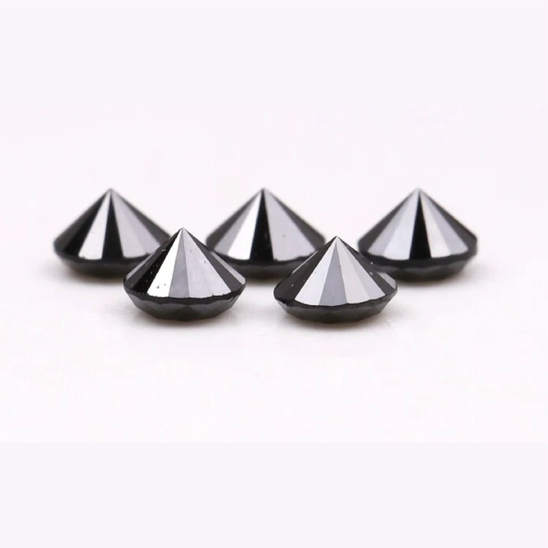 3.6 MM to 4.0 MM Enhanced Black Round Brilliant Cut Diamonds
