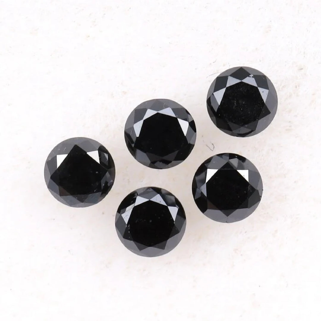 3.6 MM to 4.0 MM Enhanced Black Round Brilliant Cut Diamonds