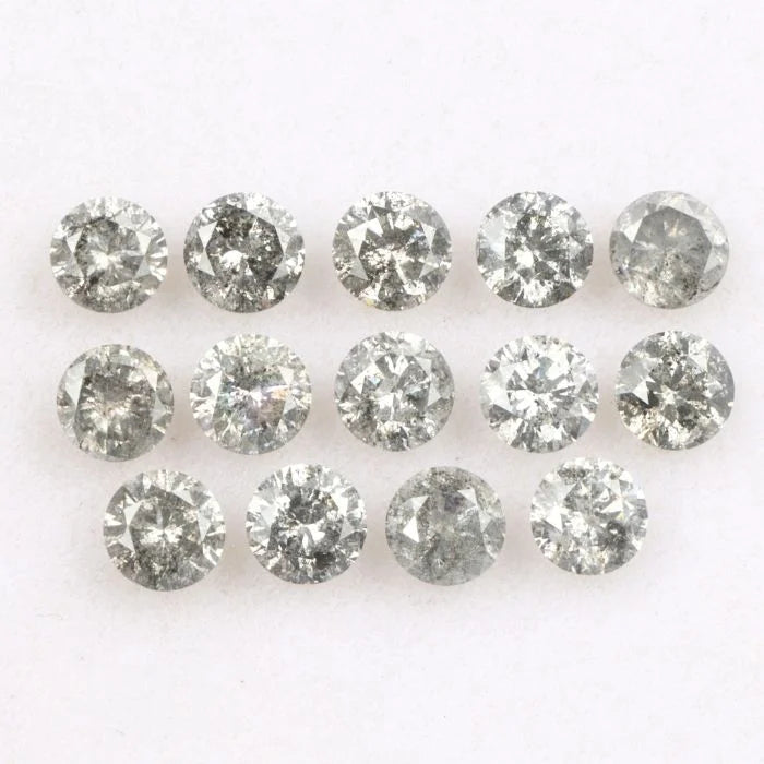 3.70 MM Round Brilliant Cut Salt & Pepper Melee Diamond