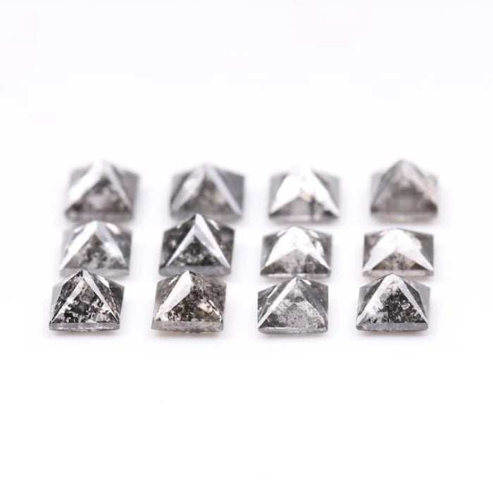 3.75 MM Princess Cut Salt And Pepper Melee Diamond