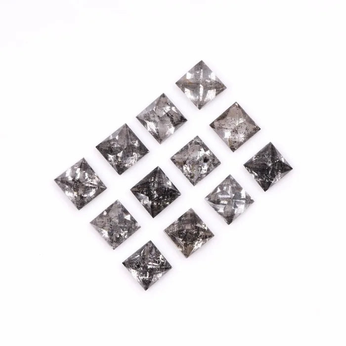 3.75 MM Princess Cut Salt And Pepper Melee Diamond