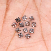 3.75 MM Princess Cut Salt And Pepper Melee Diamond | Minimal Carbon