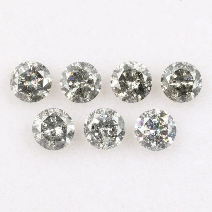 3.80 MM Round Brilliant Cut Salt & Pepper Melee Diamond