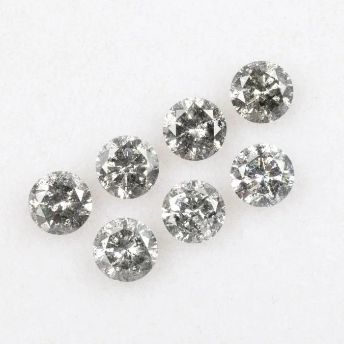 3.80 MM Round Brilliant Cut Salt & Pepper Melee Diamond