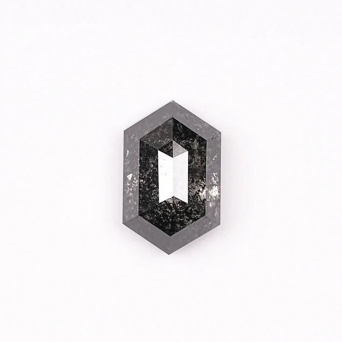3.83 CT, Salt & Pepper Hexagon Cut Loose Diamond
