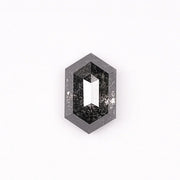 3.83 CT, Salt & Pepper Hexagon Cut Loose Diamond - Minimal Carbon