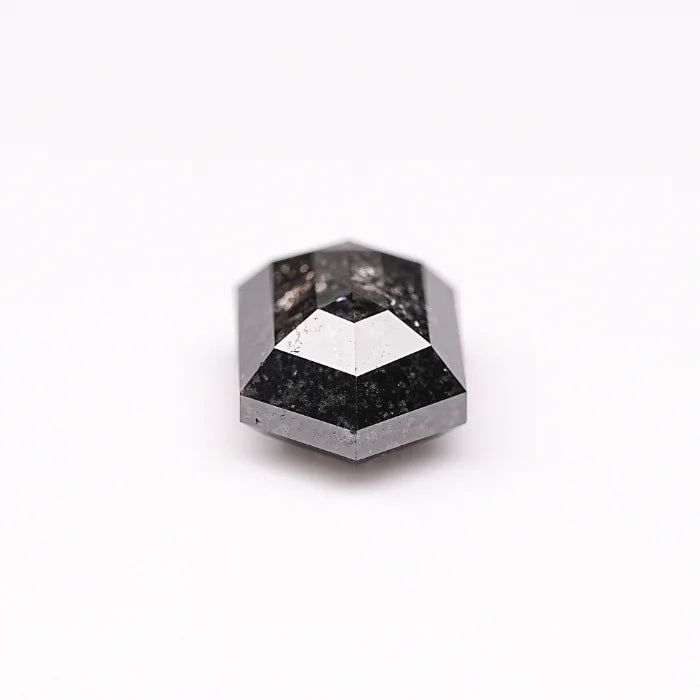 3.83 CT, Salt & Pepper Hexagon Cut Loose Diamond