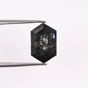 3.83 CT, Salt & Pepper Hexagon Cut Loose Diamond - Minimal Carbon