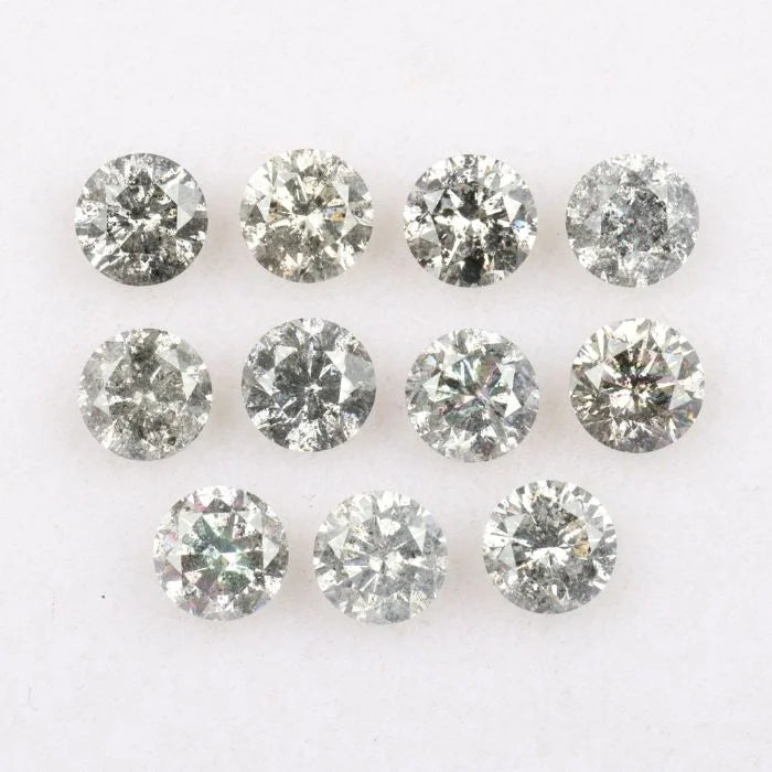 3.90 MM Round Brilliant Cut Salt & Pepper Melee Diamond