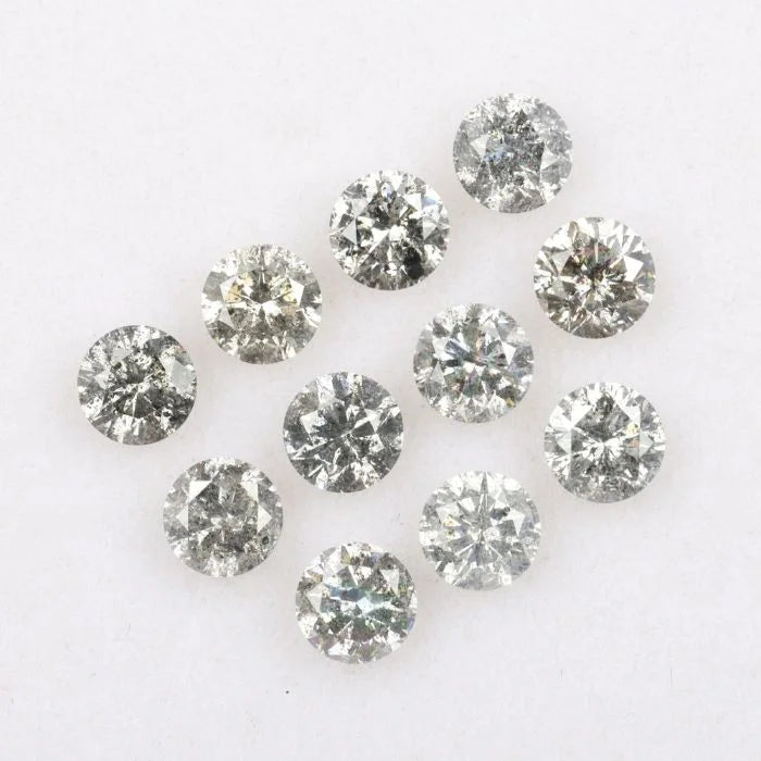 3.90 MM Round Brilliant Cut Salt & Pepper Melee Diamond