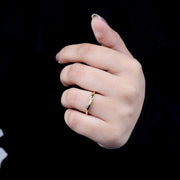 Stacking Curved Gold Diamond Wedding Band