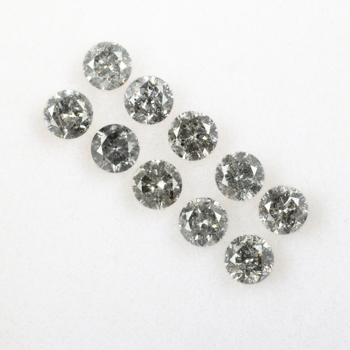 4.4 MM Salt And Pepper Round Brilliant Cut Diamond
