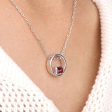 Pink Tourmaline Circle Pendant