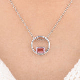 Pink Tourmaline Circle Pendant