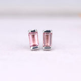 Pink Tourmaline Stud Earrings