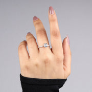 Radiant Cut Light Blue Sapphire Half Eternity Band