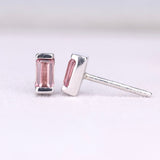 Pink Tourmaline Stud Earrings