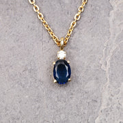 Oval Blue Sapphire Pendant