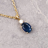Oval Blue Sapphire Pendant