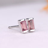 Pink Tourmaline Stud Earrings