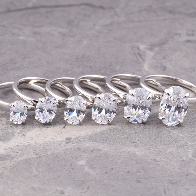 Elegant Oval Lab Diamond Ring – Minimalist Engagement Ring for Women