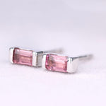 Pink Tourmaline Stud Earrings