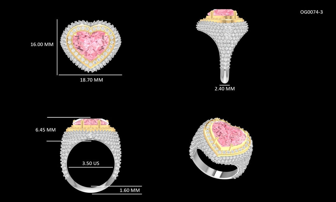 rest amount for heart ring and pear emerald band