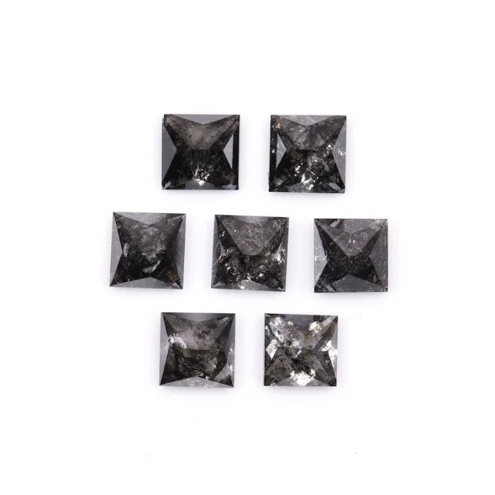 4.00 MM Princess Cut Salt And Pepper Melee Diamond
