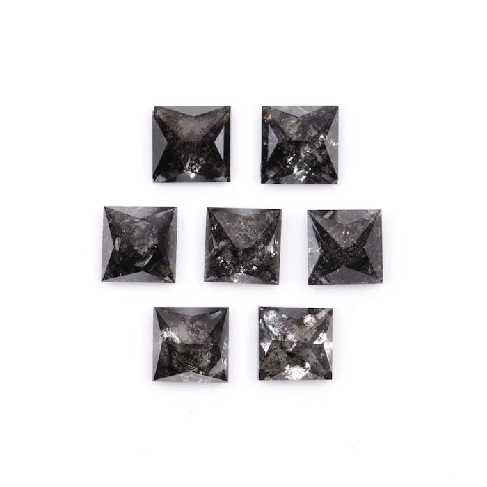 4.00 MM Princess Cut Salt And Pepper Melee Diamond