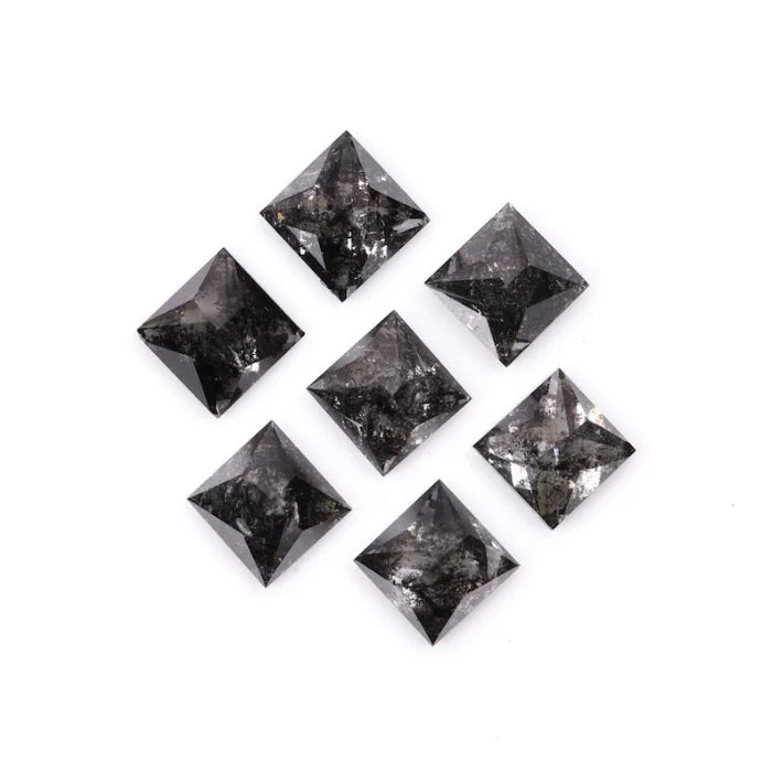 4.00 MM Princess Cut Salt And Pepper Melee Diamond