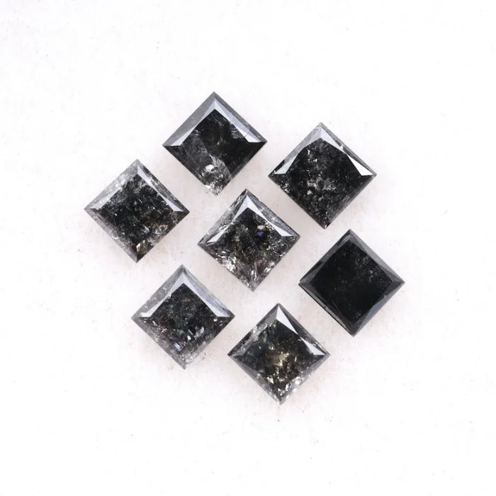 4.00 MM Princess Cut Salt And Pepper Melee Diamond