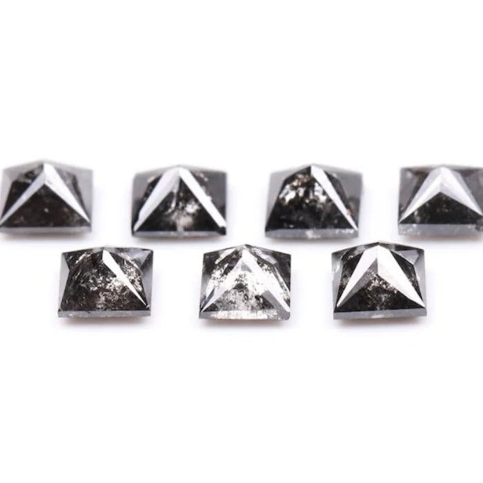 4.00 MM Princess Cut Salt And Pepper Melee Diamond