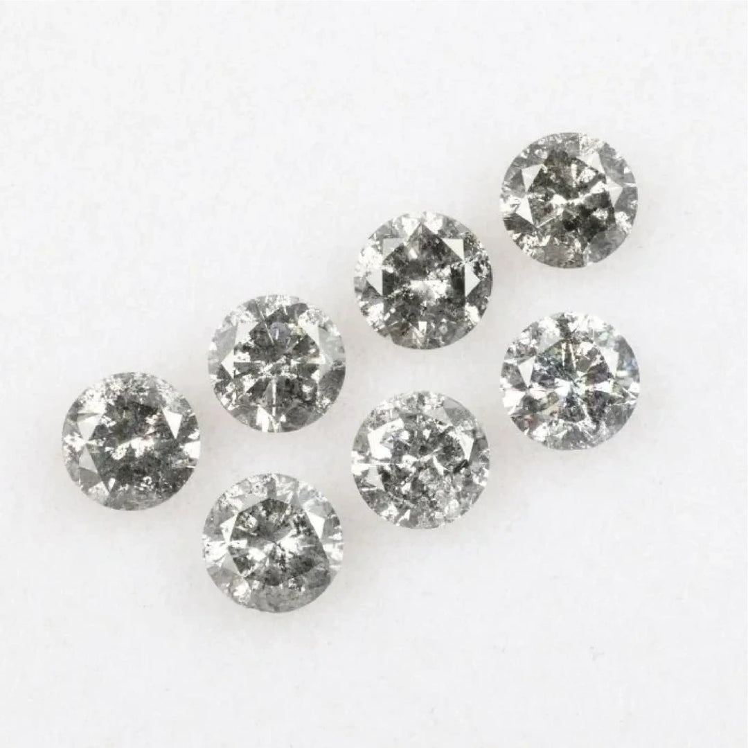 4.00 MM Round Brilliant Cut Salt and Pepper Melee Diamond